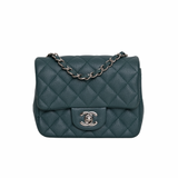 Chanel Mini Square Green Caviar SHW - s24