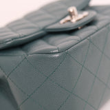 Chanel Mini Square Green Caviar SHW - s24