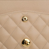 Chanel Double Flap Medium Beige Claire -(MICROCHIP)