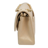Chanel Double Flap Small Beige Claire GHW - (MICROCHIP)