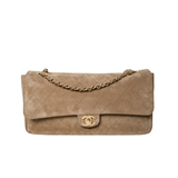 Chanel 26s Suede Dark Beige Maxi Flap GHW - (BRANDNEW)