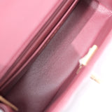 Chanel Mini Rec Top Handle Burgundy GHW - (MICROCHIP)