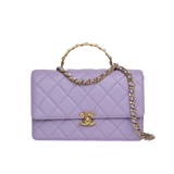 Chanel Top Handle Flap Purple - (MICROCHIP)