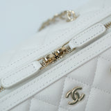 Chanel Mini Bowling Bag White GHW - (BRANDNEW)