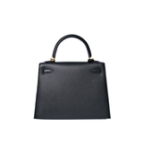 Hermes Kelly 25 Sellier Epsom Noir GHW - U