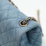 Chanel Mini Square Denim Blue Pearl Crush - (MICROCHIP)
