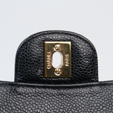 Chanel Double Flap Medium Black Caviar GHW -s9