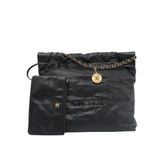 Chanel 22 Medium Black Caviar GHW - (MICROCHIP)