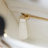 Lady Dior Mini Lizard Latte - GHW