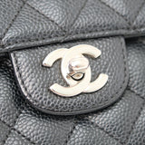 Chanel East West Flap Black Caviar SHW - s10