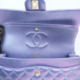 Chanel Double Flap Medium Iridescent Purple - (MICROCHIP)