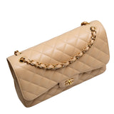 Chanel Double Flap Jumbo Beige GHW - (MICROCHIP)
