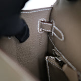 Hermes Kelly 25 Etoupe Epsom Sellier PHW - K