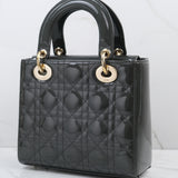 Dior Lady Dior Small Patent Dark Gray