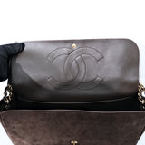 Chanel Maxi Flap 32CM Suede Dark Brown GHW
