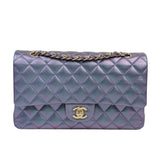 Chanel Double Flap Medium Iridescent Purple - (MICROCHIP)