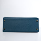 Hermes Kelly 28 Sellier Vert Bosphere GHW - T