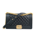 HOLD | Chanel Le Boy Old Medium Black AGHW -s30