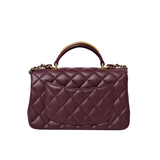 Chanel Mini Rec Top Handle Burgundy GHW - (MICROCHIP)