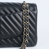 Chanel Chevron Double Flap Medium -s23