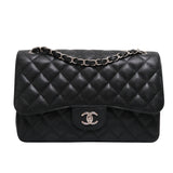 Chanel Double Flap Jumbo Black SHW - s19