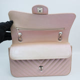 Chanel Double Flap Medium Chevron Iridescent Beige SHW - s24