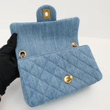HOLD | Chanel Mini Rectangle Pearl Crush Denim GHW - (MICROCHIP)