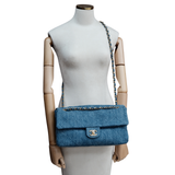 Chanel Maxi Flap Denim Blue GHW