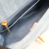 Chanel Mini Square Denim Blue Pearl Crush - (MICROCHIP)
