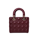 HOLD | Lady Dior Small Burgundy GHW - (BRANDNEW)