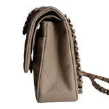 Chanel Double Flap Medium Dark Beige GHW - (MICROCHIP)
