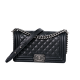 Chanel Le Boy Old Medium Black RHW - s28