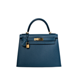 Hermes Kelly 28 Sellier Vert Bosphere GHW - T
