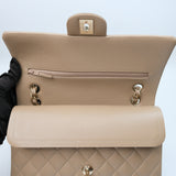 Chanel Double Flap Medium Dark Beige GHW - (MICROCHIP)