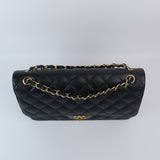 Chanel Double Flap Jumbo Black Ghw -s16