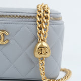 Chanel Vanity Caviar Light Gray Sweetheart Crush