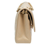 Chanel Double Flap Medium Beige Claire GHW - (MICROCHIP)