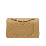 Chanel Double Flap Medium Dark Beige Vintage GHW -s8