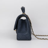 Chanel Mini Rec Top Handle Dark Navy - (MICROCHIP)