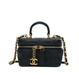 Chanel Black Micro Caviar Vanity Case with Chain - s31