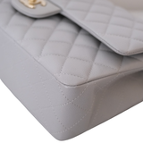 Chanel Double Flap Medium Dove Gray GHW - (MICROCHIP)