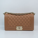 Chanel Le Boy Old Medium Caramel GHW - (MICROCHIP)