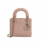 Lady Dior Mini Pink Ostrich GHW