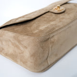 Chanel 26s Suede Dark Beige Maxi Flap GHW - (BRANDNEW)