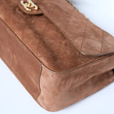 Chanel Maxi Flap 32CM Suede Camel GHW