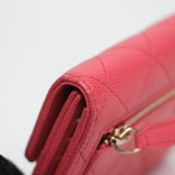Chanel Dark Pink Trifold Wallet GHW - s22