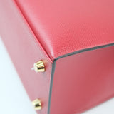 Hermes Kelly 25 Rouge Grenat Sellier GHW - U