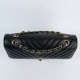 Chanel Chevron Double Flap Medium -s23