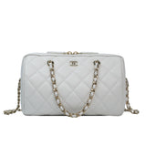 Chanel Mini Bowling Bag White GHW - (BRANDNEW)