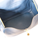 HOLD | Hermes Lindy 26 Clemence Blue Royal GHW - D